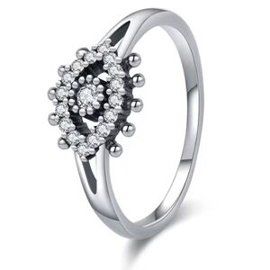 Elegant 925 Sterling Silver Evil's Eye Women's Ring Sz 6